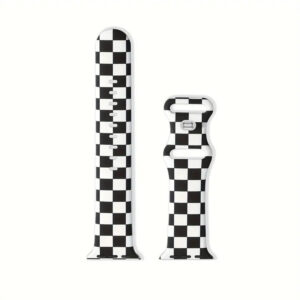 Black/White Checkered Smart Watch Band