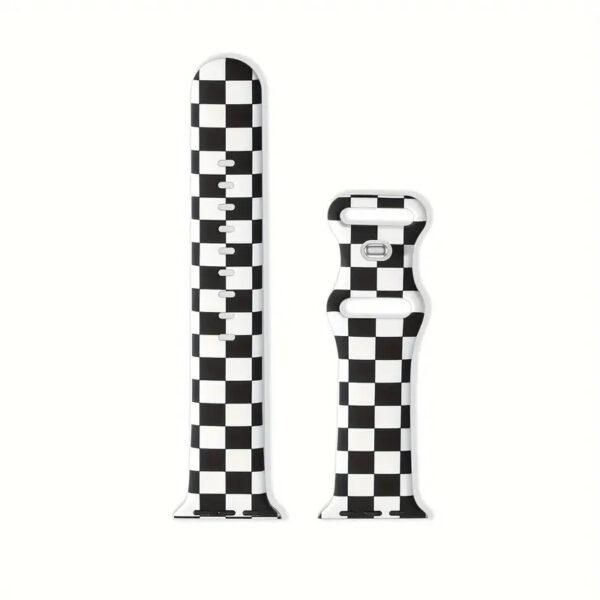 Black/White Checkered Smart Watch Band