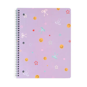 Smiley Faces & Coquette Bows Spiral Notebook