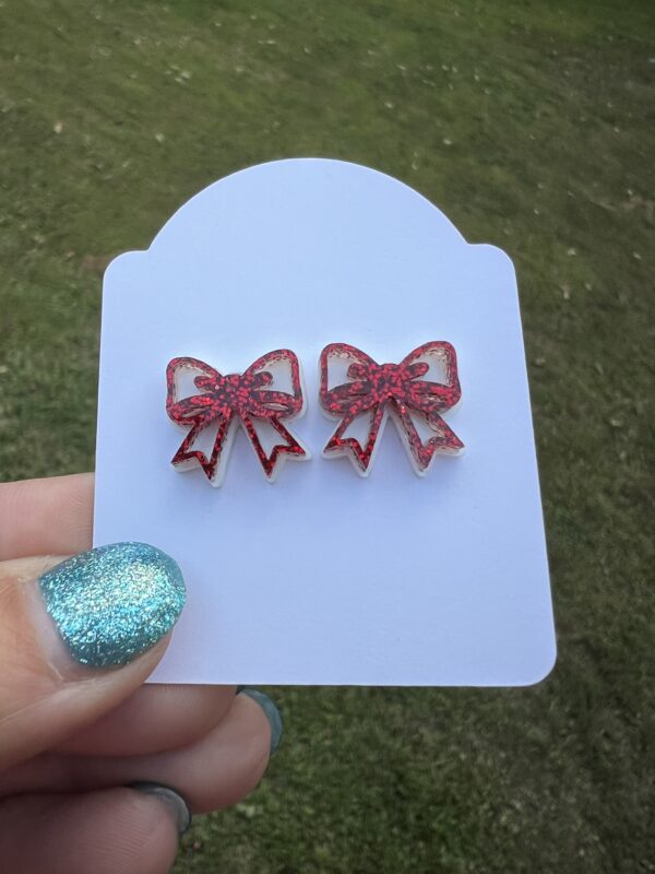 Layered Bow Stud Earrings - Image 2