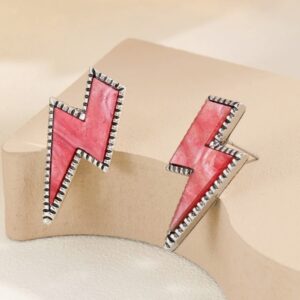 Pink Lightning Bolt Earrings