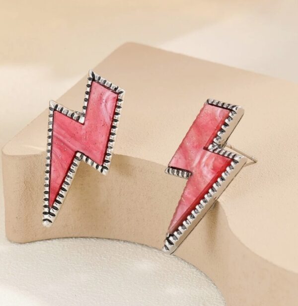 Pink Lightning Bolt Earrings