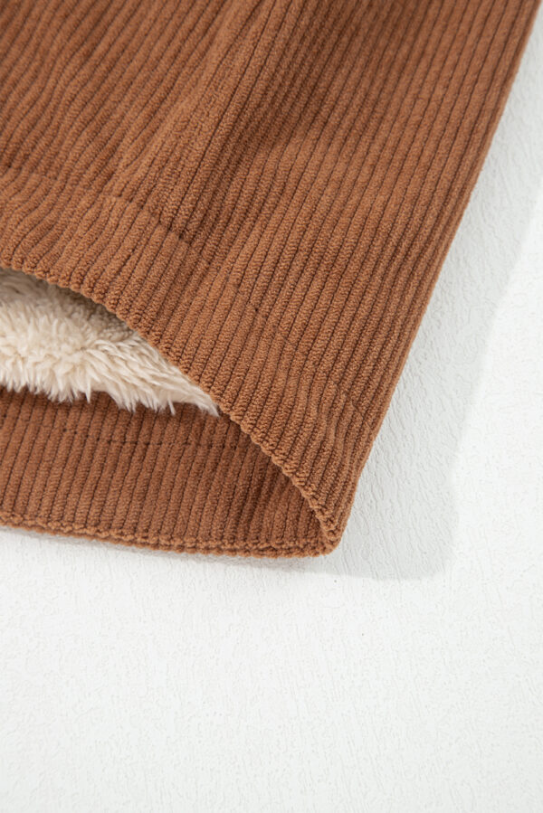 Brown Fleece Lined Corduroy Jacket - Image 5
