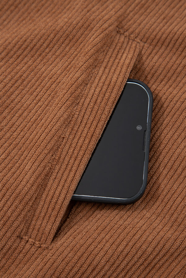 Brown Fleece Lined Corduroy Jacket - Image 6
