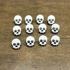 White Skull Studs