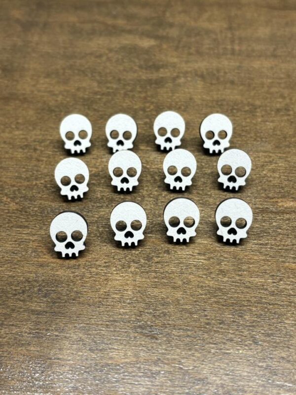 White Skull Studs