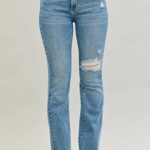 Judy Blue Mid Rise Destroy & Release Hem Bootcut Jeans