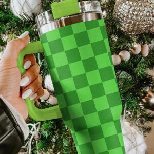 Green Checkered Tumbler