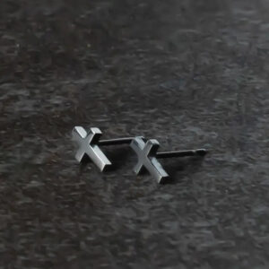 Silver Cross Stud Earrings