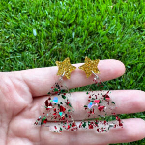 Christmas Confetti Tree Earrings