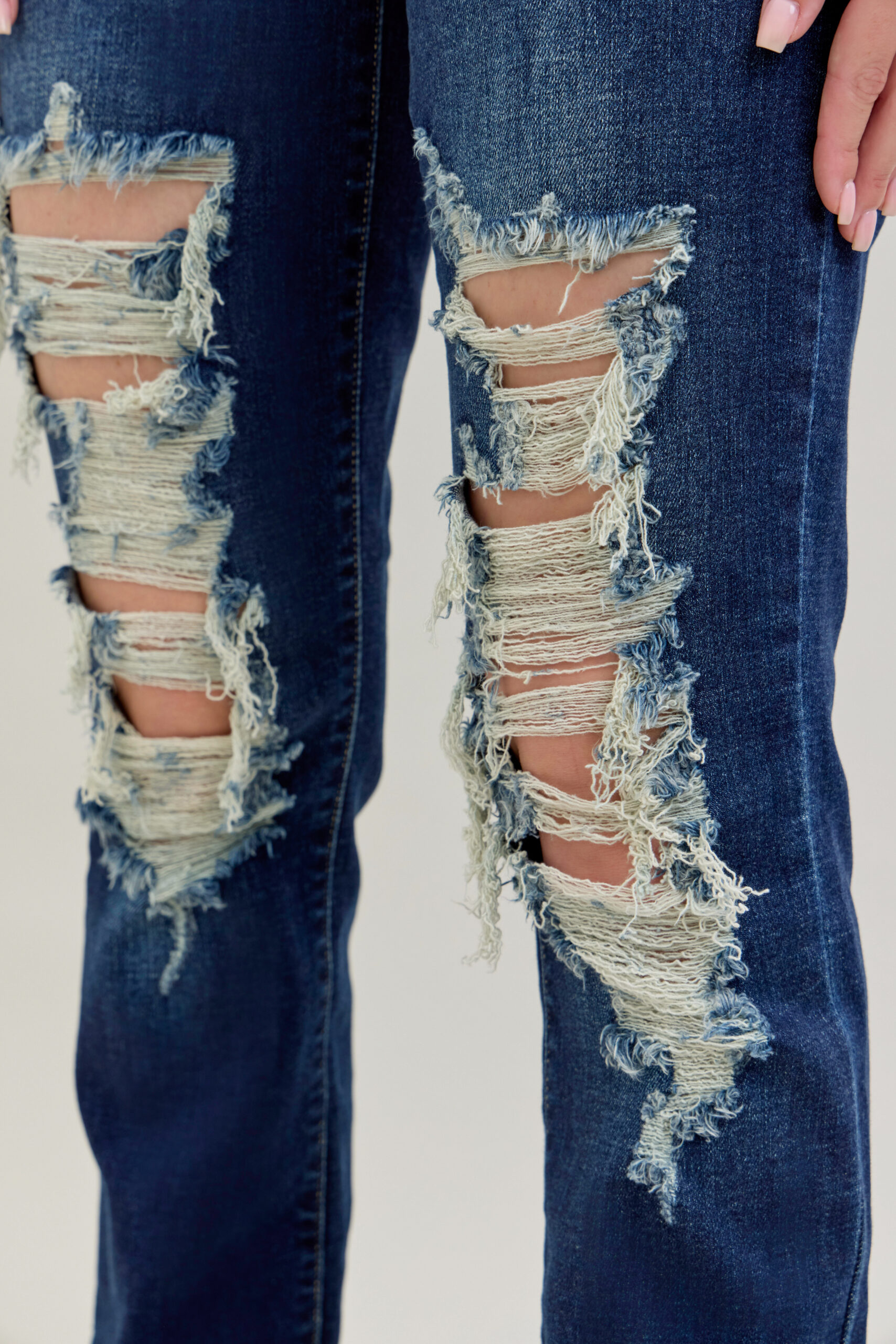Judy Blue Mid Rise Heavy Destroyed Straight Jeans - Image 2