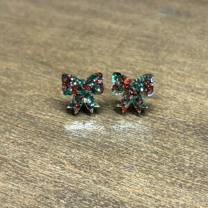 Christmas Confetti Bow Studs