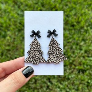Leopard Christmas Tree Earrings