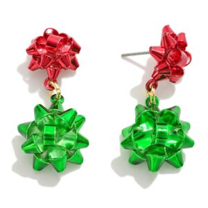 Gift Bow Waterfall Drop Earrings