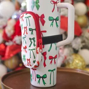 Christmas Bow Tumbler Pouch
