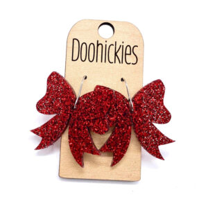 Glitter School Spirit Bow Dangles