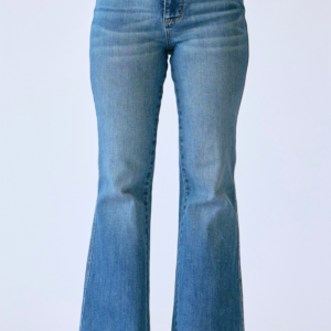 Judy Blue High Rise Medium Wash Tummy Control Flare Jeans with Double Button Waistband